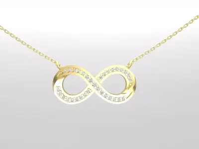Pendant P11 The luxury female pendant with gem 3D print model
