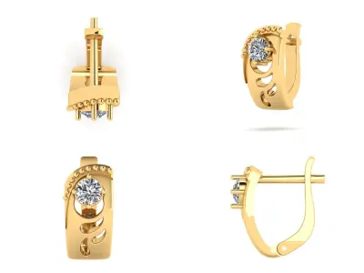 Earrings n 5 pair of with stones 3D print model