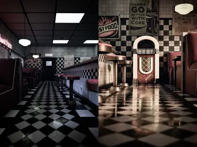 80s Coffee Scene 3D model