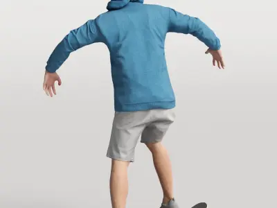 Humano Skateboarding Man 0811 3D model