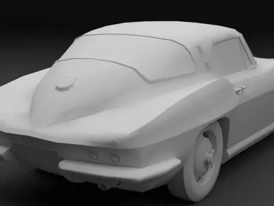 Chevrolet Corvette C2 StingRa 1964 lowpoly Low-poly 3D model