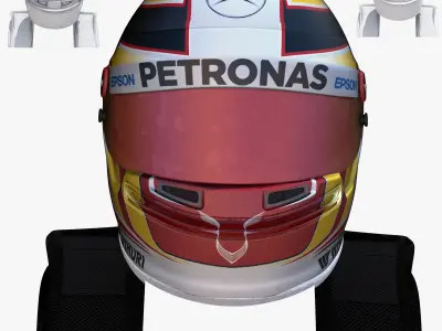 Hamilton helmet 2017 Low-poly 3D model