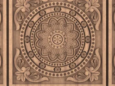 console01 wooden sideboard with ornate carvings 3D model