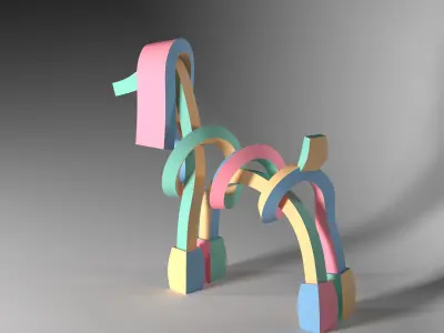 Poodle Pastel - Dog Model Low-poly 3D model