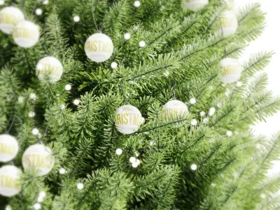 Christmas Tree and Decoration 03 Low-poly 3D model