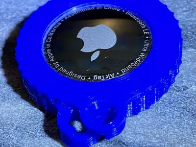 Apple AirTag Screwtop case with attachment hole Open  and Closed 3D print model