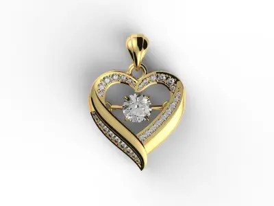 heart pendant 3D print model