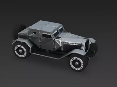 Neo-WWI Armored Scout Car 3D Model Low-poly 3D model