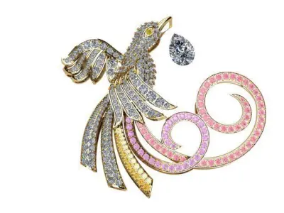 Attractive pendent and brooch for lady 3D print model