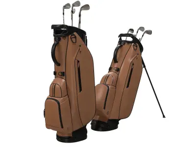 Golf Bag Vessel Player IV Pro Brown Low-poly 3D model