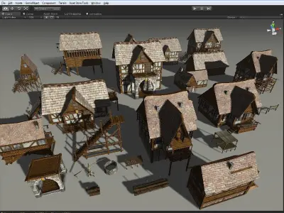 Forgotten Village Low-poly 3D model