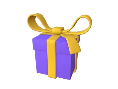  Cartoon Gift Box Free low-poly 3D model