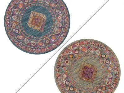Round Rug Set 164 3D model
