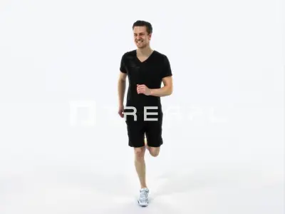 Virtue 02B Running Jogging Football Sports Man Low-poly 3D model