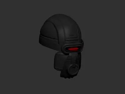 helmet high poly sculpt 3d printable  3D model 9
