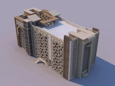0168 - Islamic Facade Building 3D model