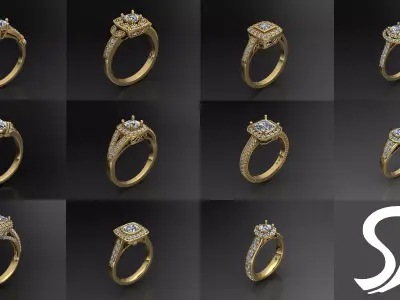 luxury rings 3D print model purchase