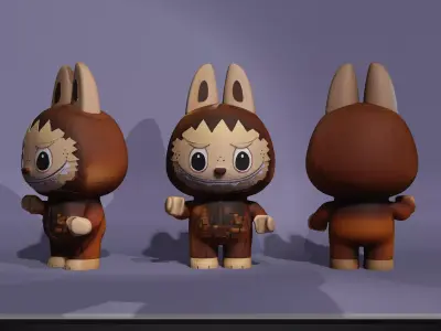 Realistic Cartoon Toy Figurine POP MART Highly Detailed Labubu 3D model