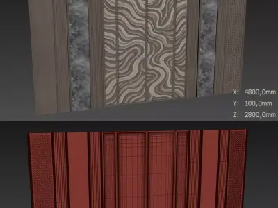 Decorative V83 Wall Panels 3D model