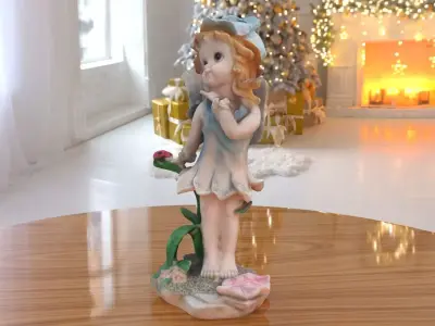 Girl Ada Statue low-poly PBR Ornament figurine VR-AR Low-poly 3D model