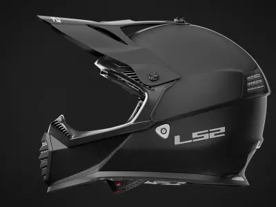 Motocross Helmet LS2 - Matte Version 3D model