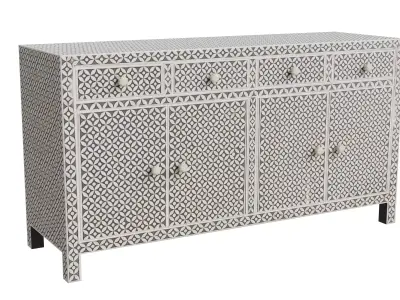 Bohemian Style Buffet Table Low-poly 3D model