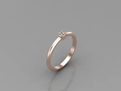Solitaire Ring Version 1 SR46 3D model
