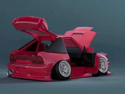Nissan 200sx s13 tooned car model kit for 3d print 3D print model