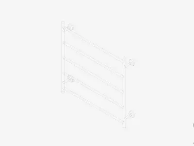 Towel Rail - Ladder - Luxury - Round - 750 - Round Plate Low-poly 3D model