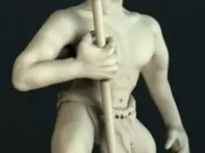 african warrior statue 3D print model