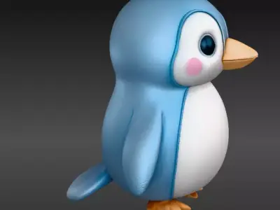 Penguin Toy  Articulated 3D Print Model Two Model Pack Low-poly 3D model