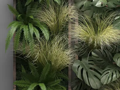 Vertical gardening Fern Wall 3D model