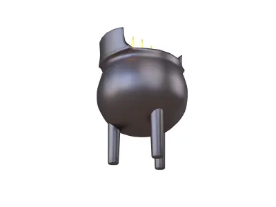 Cartoon Incense Burner v1 004 Low-poly 3D model