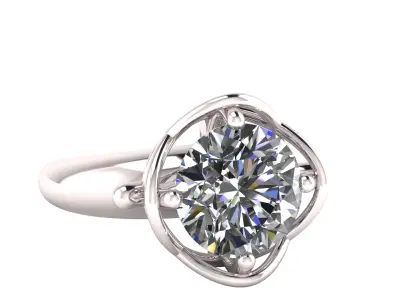 solitaire diamond ring 3D print model