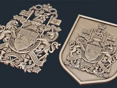 Coat of arms of Canada - Digital model for CNC in STL format  3D model