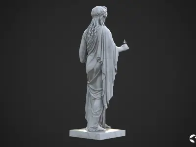 Hope Antique Statue - White Marble Low-poly 3D model