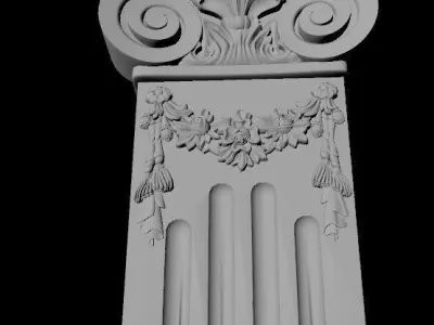 Carved column capital 3D model buy