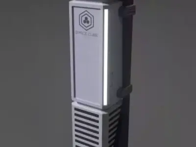 SciFi Pillar Low-poly 3D model