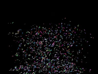 Confetti 10 Animations Low-poly 3D model