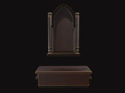 Medieval Wall Mirror Low-poly 3D model