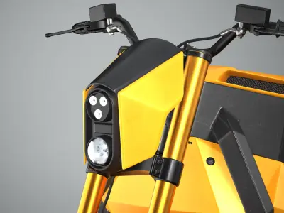 RMK E2 electric motorcycle Yellow 3D model