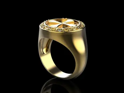 Cross hollow ring  3D print model
