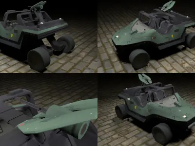 SciFi Car Low-poly 3D model