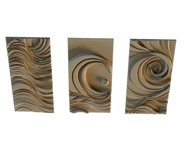 mural decor set wall panel 31 3D model