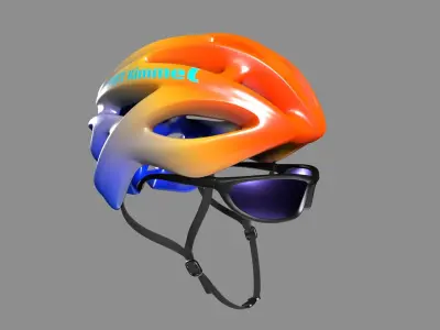 Modern Bicycle Helmet Generic Low-poly 3D model