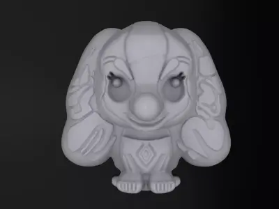 Cocker dog lady pendant 3D print model