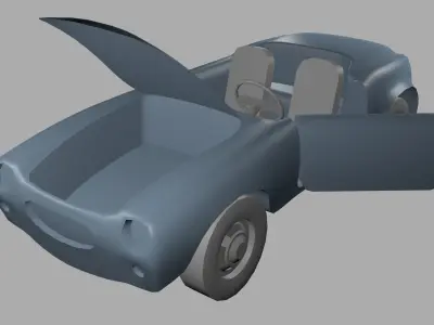 lowpoly object toy car 3D model