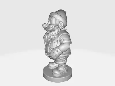 Biker Santa Claus Holiday Santa Figurine in Leather Jacket  3D print model