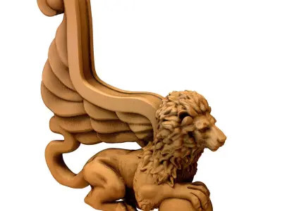 Lion Balustrade 3D model 3D model