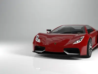 Vega EVX Electic Car Low-poly 3D model